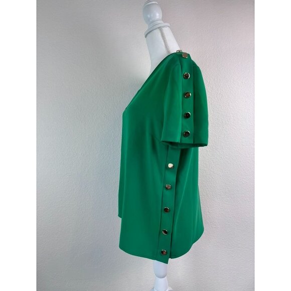 Amanda Uprichard women's‎ large kelly green Julep Melissa v-neck studded blouse - Picture 3 of 8